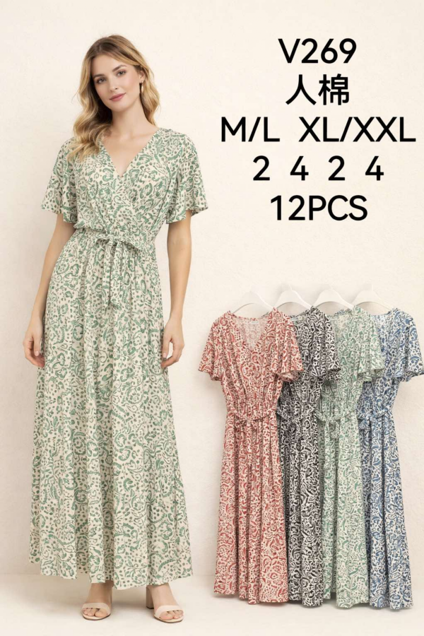 Sukienki damskie Roz M-2XL, Mix Kolor .Paczka 12 szt